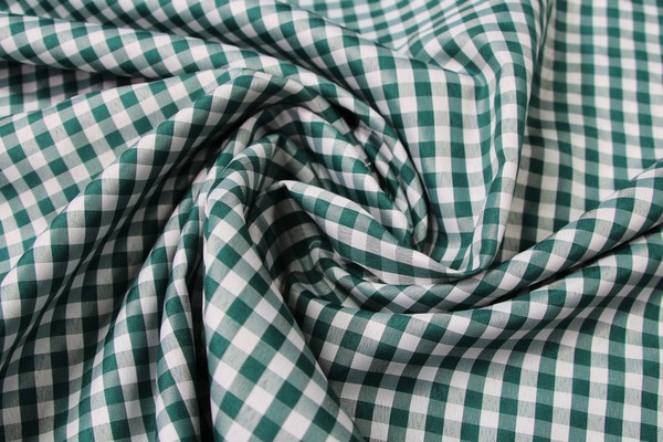 BULK DEAL! 10 metres for $20 - Dark Green & White Gingham Polyester