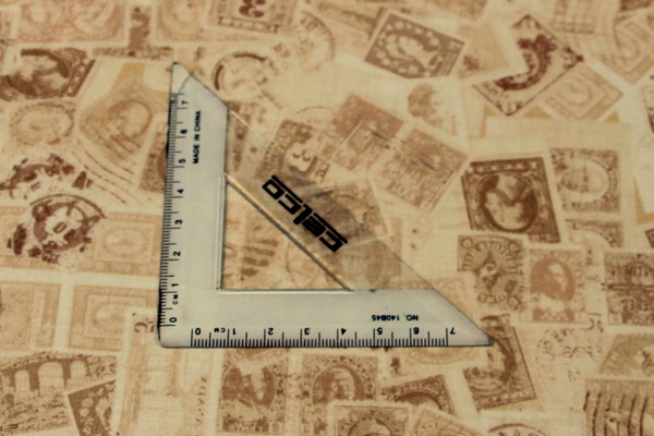 Tea Stained Vintage Stamps Cotton