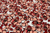 Large Rose Printed Stretch Cotton - Burgundy & Blush