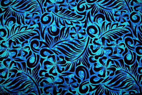 Aubergine on Blue Tones Island Inspired Printed Dobby Cotton