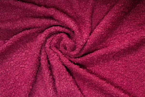 Magenta Pink Boucle Wool Blend