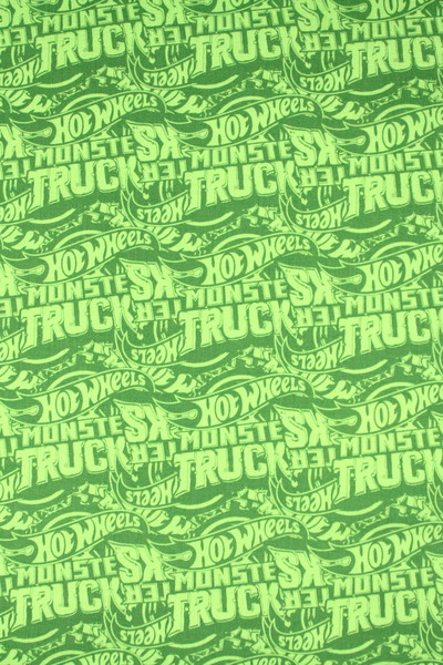 Hot Wheels Monster Trucks Logo on Multi Green Premium Printed Cotton