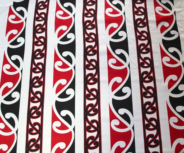Mangopare Printed Rayon - Black & Red on White