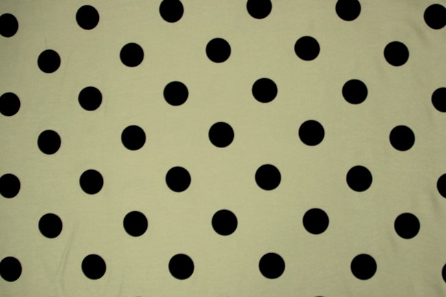 Black Spots on Sage Printed Polyester