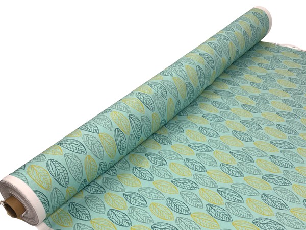 Leaves on Mint Printed Cotton