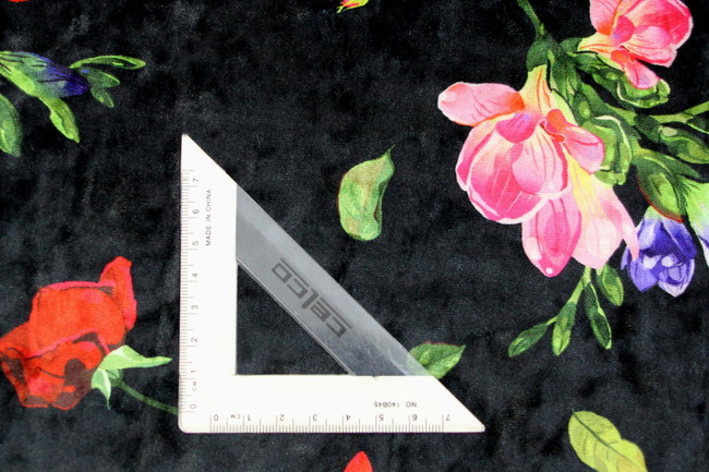 Floral Bloom Printed Stretch Velvet